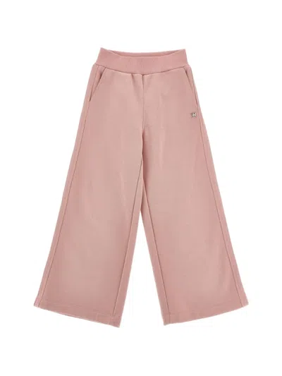 Ermanno Scervino Junior Kids' Logo-plaque Wide-leg Track Pants In Pink