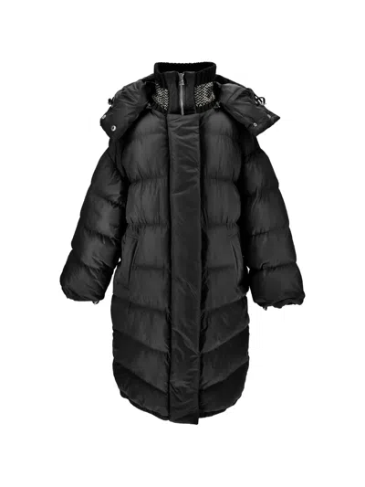 Ermanno Scervino Junior Kids' Quilted Hooded Coat In Black
