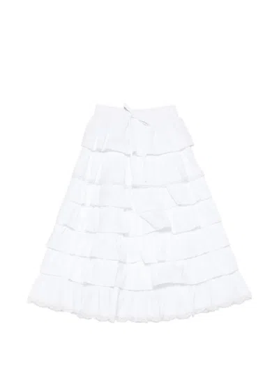 Ermanno Scervino Junior Kids' Ruffled Skirt In White