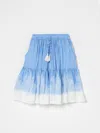 Ermanno Scervino Junior Striped Tiered Skirt In Gnawed Blue