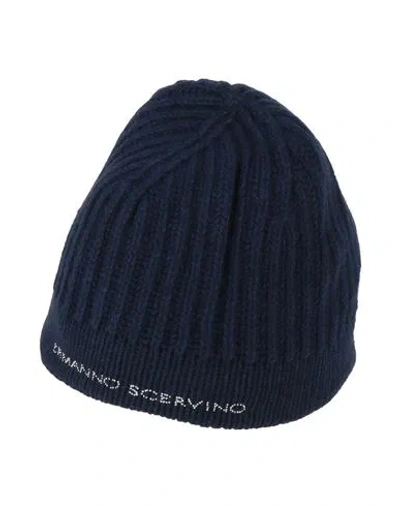 Ermanno Scervino Junior Babies'  Toddler Girl Hat Navy Size 4 Polyamide, Viscose, Wool, Cashmere In Navy Blue