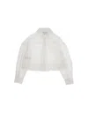ERMANNO SCERVINO JUNIOR WHITE SHIRT WITH EMBROIDERY
