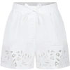 ERMANNO SCERVINO JUNIOR WHITE SHORTS FOR GIRL WITH EMBROIDERY