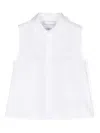 ERMANNO SCERVINO JUNIOR WHITE SLEEVELESS SHIRT WITH LACE