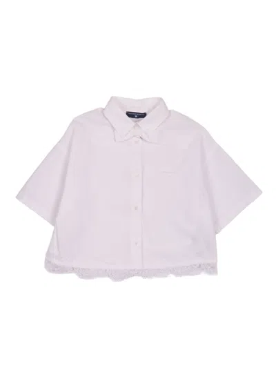 Ermanno Scervino Kids Camicia Con Pizzo Popelin In White