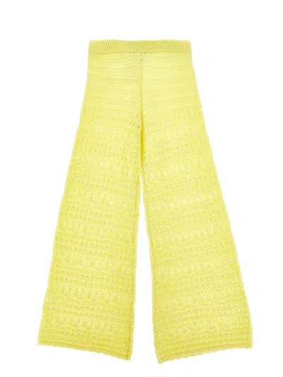 Ermanno Scervino Kids  Crochet Pants Details In Yellow