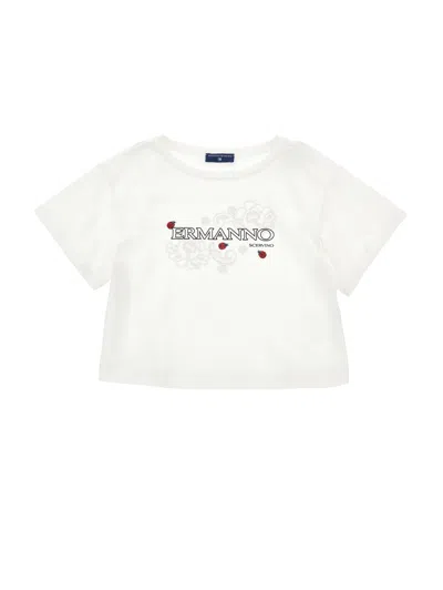 Ermanno Scervino Kids  Floral Pleated T-shirt In White
