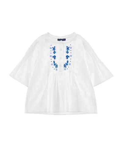 Ermanno Scervino Kids  Shirt With Embroidery In White