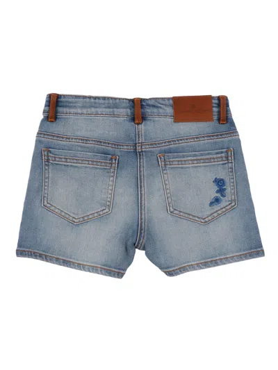 Ermanno Scervino Kids Shorts 5 Tasche Con Ricam In Blue