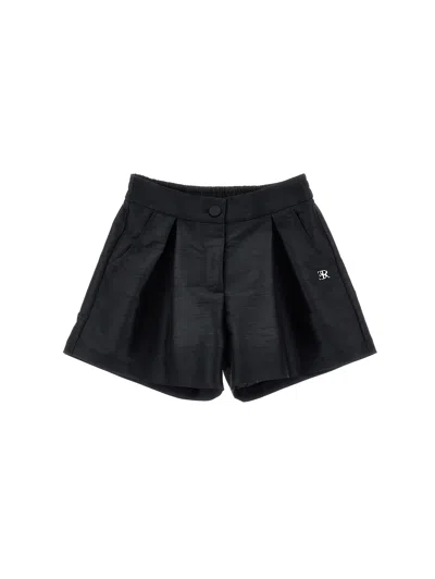 Ermanno Scervino Kids  Shorts With Button And Pleats In Black