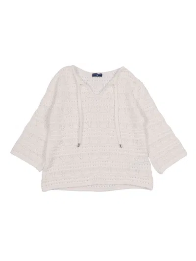 Ermanno Scervino Kids Top Crochet Cotton Croche In Animal Print