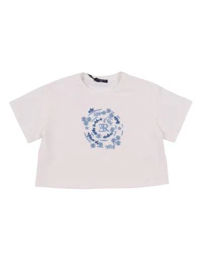 Ermanno Scervino Kids Tshirt Portalogo Jersey S In White