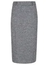 Ermanno Scervino Knee-length Wool Blend Skirt In Black