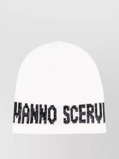 Ermanno Scervino Knit Folded Edge Beanie In White