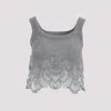 Ermanno Scervino Knit Grey Cashmere Tank Top In Gray