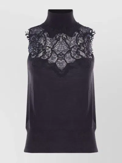 ERMANNO SCERVINO KNIT TANK TOP LACE DETAIL