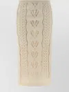 Ermanno Scervino Longuette Tricot Wool Skirt With Tulle Lining In Multi