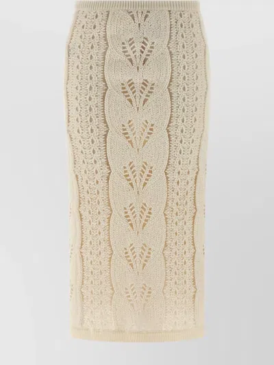 ERMANNO SCERVINO KNIT TEXTURE SKIRT SCALLOPED EDGE