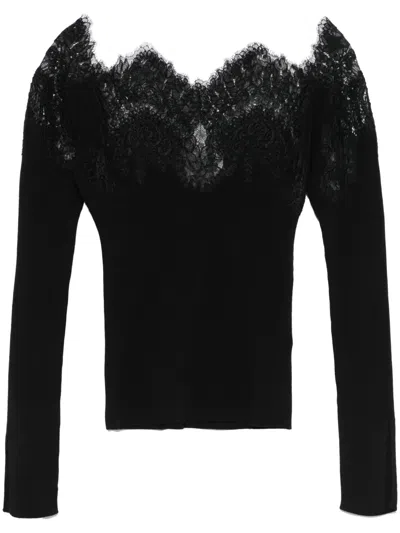 Ermanno Scervino Knitted Blouse In Black