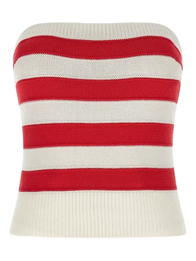 Ermanno Scervino Knitted Bustier Top In White