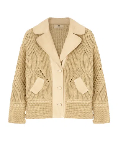 Ermanno Scervino Knitted Design Jacket In Brown