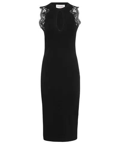 Ermanno Scervino Lace-insert Midi Dress In Black
