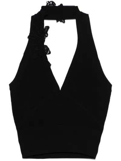 Ermanno Scervino Gestricktes Neckholder-top In Black