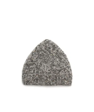 Ermanno Scervino Knitted Hat In Gray