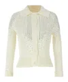 Ermanno Scervino Rhinestone Cardigan Sweaters And Cardigans In White