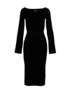 Ermanno Scervino Ribbed Texture Midi Dress With Long Sleeves