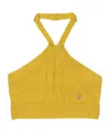 Ermanno Scervino Knitted Neck Vest In Yellow