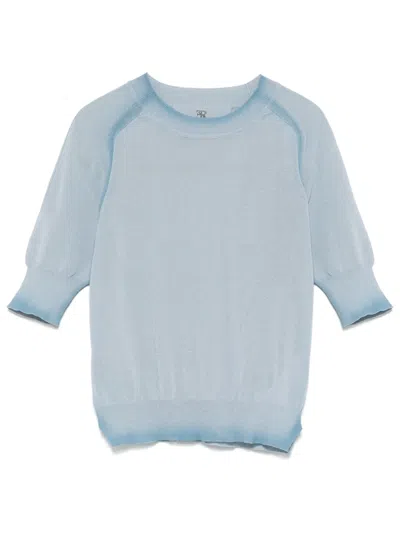 Ermanno Scervino Knitted T-shirt In Blue