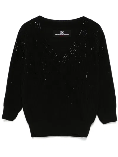 Ermanno Scervino Knitted Top In Black