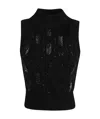Ermanno Scervino Cropped Sleek Knitted Top With High Neck In Black