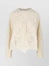 Ermanno Scervino Knitwear With Crewneck And Asymmetric Hem In Neutral