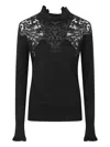 Ermanno Scervino Long Sleeve Sweater In Black