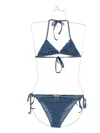 Ermanno Scervino Embroidered Triangle Bikini In Blue