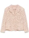 Ermanno Scervino Lace Blazer In Neutrals
