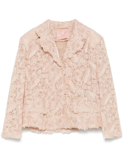 Ermanno Scervino Lace Blazer In Pink
