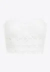 Ermanno Scervino Crochet Bustier Cropped Blouse In White