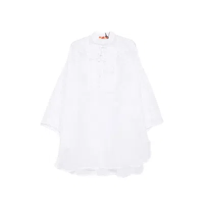 Ermanno Scervino Lace Buttoned Mini Dress In White