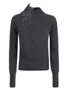 Ermanno Scervino Long Sleeve High Neck Sweater In Black