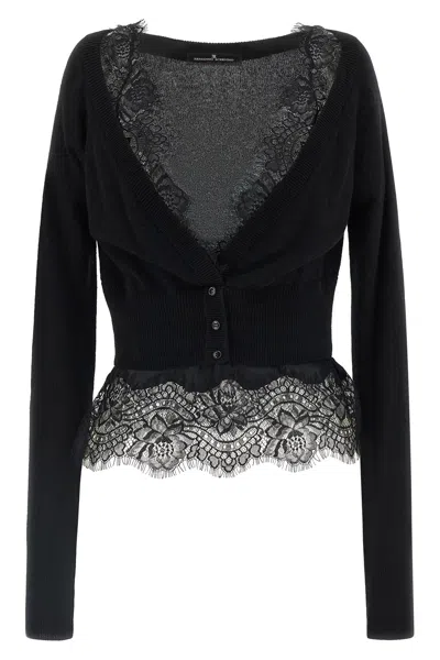Ermanno Scervino Lace Cardigan In Black