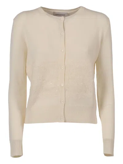 Ermanno Scervino Knitted Cardigan In Neutral