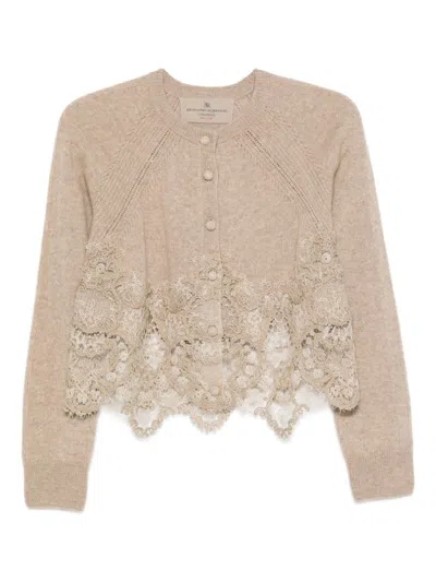 ERMANNO SCERVINO ERMANNO SCERVINO LACE CASHMERE CARDIGAN