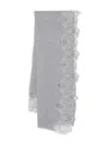 Ermanno Scervino Cashmere Scarf Featuring Lace Trim In Gray