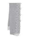 Ermanno Scervino Cashmere Scarf Featuring Lace Trim In Gray