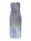 Ermanno Scervino Lace Corset Dress With Embellished Floral Pattern In Azul Claro