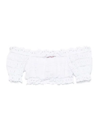 Ermanno Scervino Lace Cotton Top In White