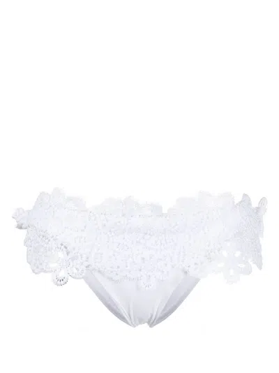 Ermanno Scervino Lace-detail Bikini Bottoms In White
